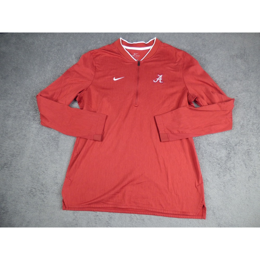 Nike Alabama Crimson Tide Mens Large Red Dri-FIT 1/4 Zip Pullover Jacket Long Sl